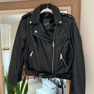 NWT Faux Leather Moto Jacket